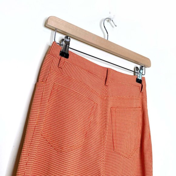 ⚡️SOLD⚡️ vintage 70s bonappétite orange gingham plaid flare pants - size 1 - Picture 4 of 5